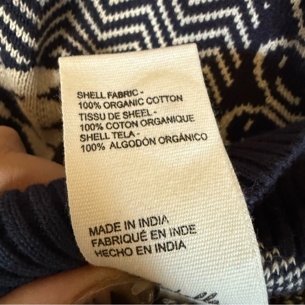Cleobella Navy White Patchwork Knit Oversized Cardigan Sweater NWT Small - Picture 8 of 9